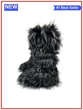 Faux Fur Knee-High Boots Women Y2K Fluffy Winter Snow Boots